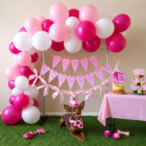 Pink Pawquette Dog Birthday Party Kit - SMALL | 2 Happy Pets
